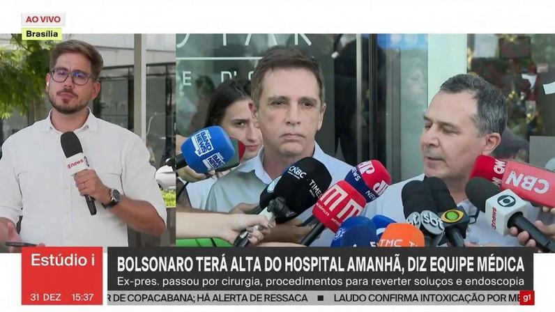 Bolsonaro terá alta do hospital nesta quinta (1), diz equipe médica