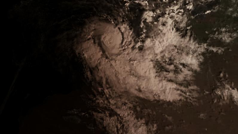 Satellite image of Cyclone Hayley over Western Australia.