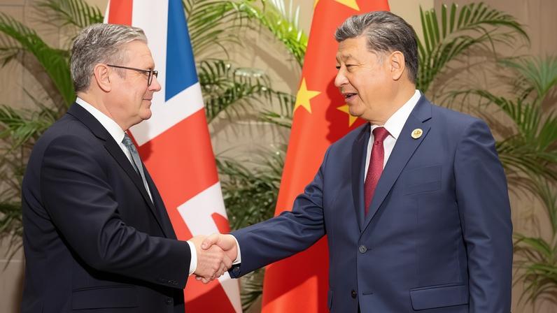 Starmer and Xi at the G20 summit in Brazil last year: Downing Street said Starmer would maintain ‘guardrails’ on national security while discussing economic ties with China’s leaders.
