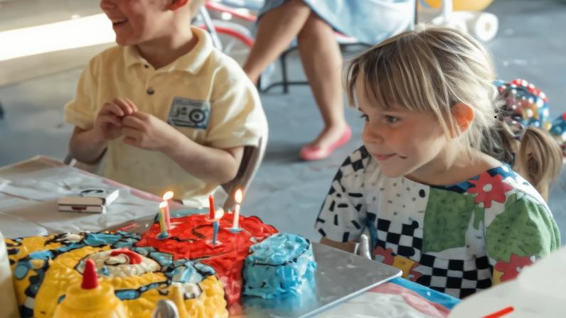 Photo of Alex Pretti and Kristen Radtke as children at a birthday party.
