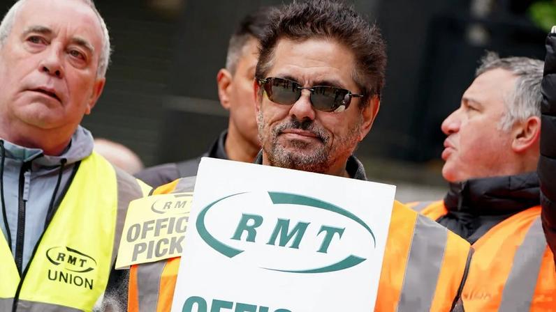 An RMT picket line in 2023.