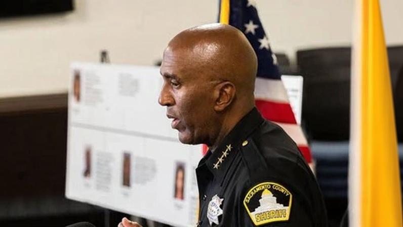 Sacramento country sheriff Jim Cooper speaks on 10 October 2023.