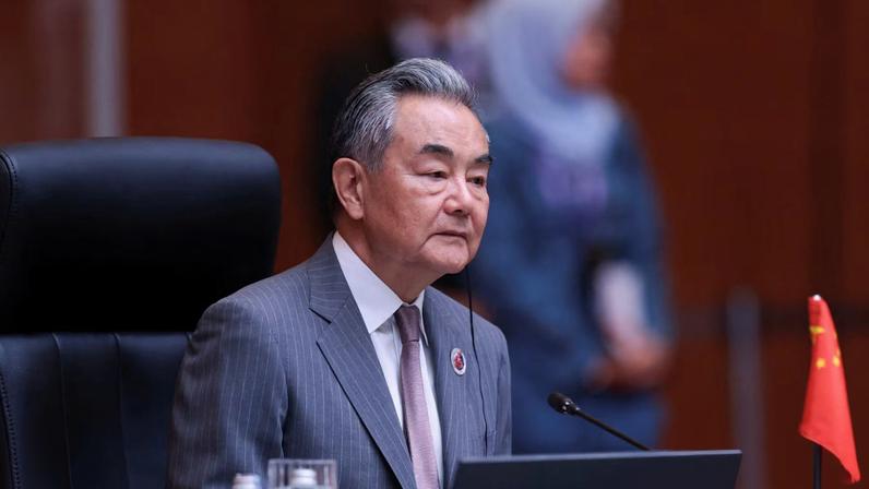Chinese Foreign Minister Wang Yi attends ASEAN Post-Ministerial Conference with China at the Kuala Lumpur Convention Centre in Kuala Lumpur, Malaysia, July 10, 2025. REUTERS/Hasnoor Hussain/Pool