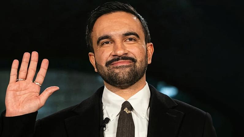 Zohran Mamdani is sworn in as mayor of New York City in the abandoned city hall subway station.