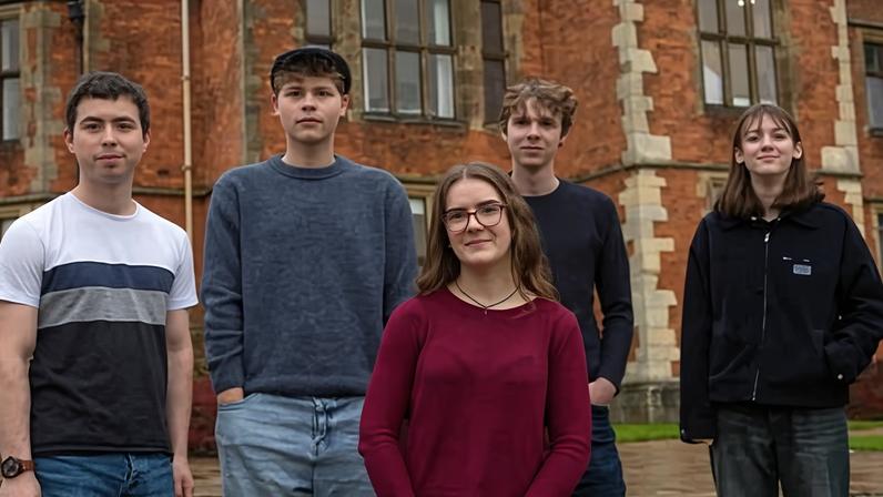 Northern Society members Harry Groom, Callum Owens, Lucy Morville, Manec Morris-Mertinet and Grace Orton.