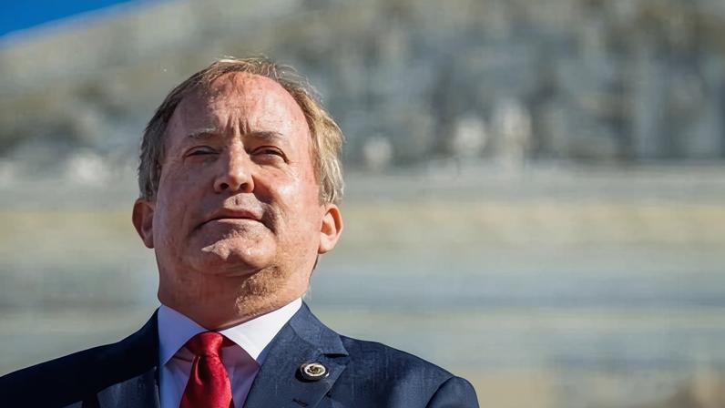 Ken Paxton, Texas’s attorney general, outside the US supreme court in Washington DC on 1 November 2021.