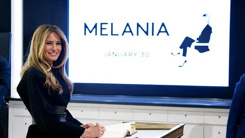 Melania Trump at the New York Stock Exchange on Wednesday.