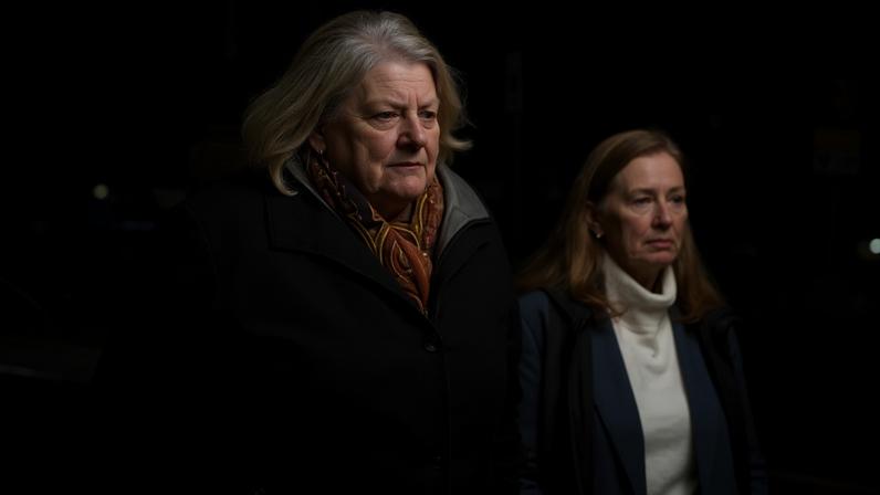 Judge Hannah Dugan, left, arrives for the third day of her trial at the federal courthouse in downtown Milwaukee on 17 December 2025.