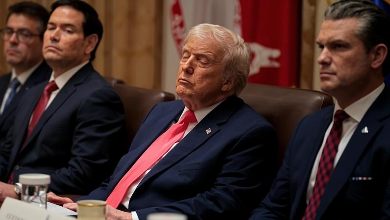 Donald Trump attends a meeting of his cabinet on 2 December 2025.