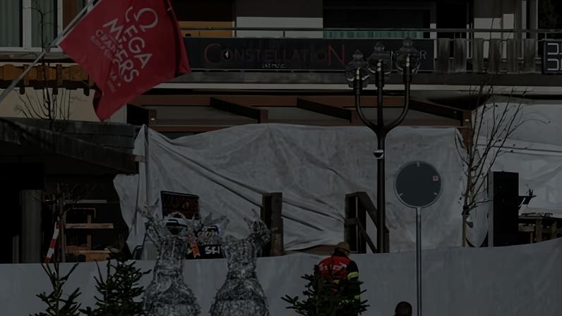 Le Constellation bar in Crans-Montana covered with white sheets