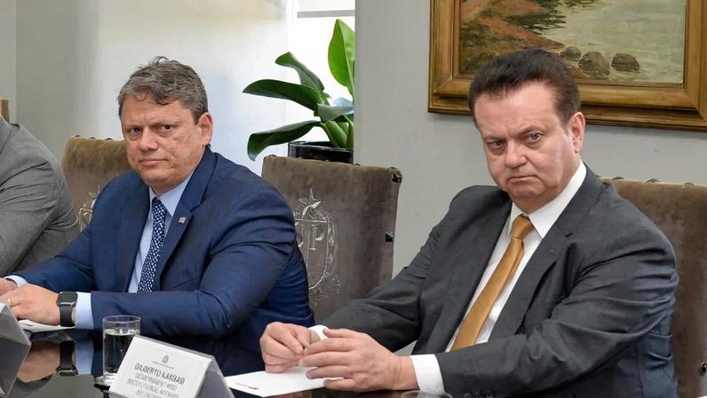 Gilberto Kassab e Tarcísio de Freitas. Foto: Mônica Andrade/Governo do Estado de SP