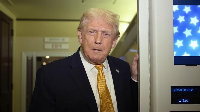 US president Donald Trump speaks with reporters aboard Air Force One on his way back to Washington, DC, on 4 January, 2026.