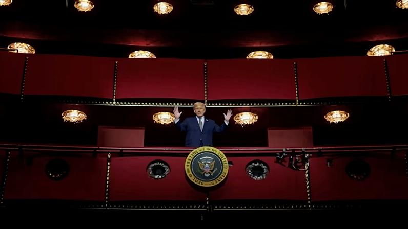 Donald Trump at the Kennedy Center as he participates in a guided tour and leads a board meeting on 17 March 2025 in Washington DC.