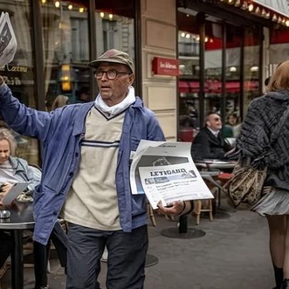 Último vendedor de jornais ambulante na França recebe prêmio de destaque