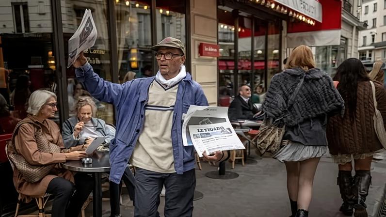 Último vendedor de jornais ambulante na França recebe prêmio de destaque