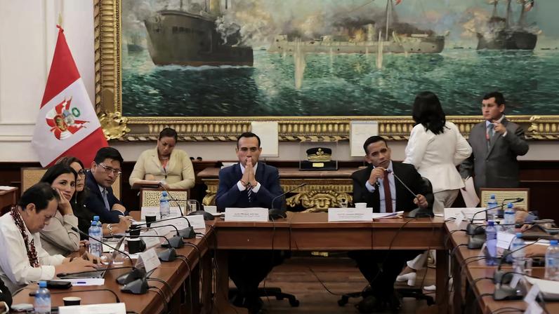 Peruvian President Jeri addresses Congress over undisclosed meetings, in Lima