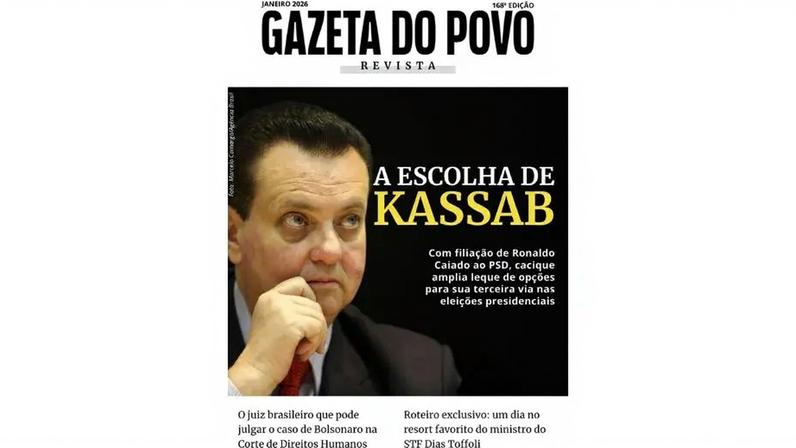 Gazeta Revista mostra as opções de Kassab para a terceira via nas eleições presidenciais (Foto: Reprodução)