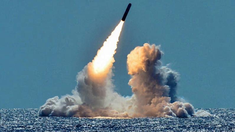 An unarmed Trident II D5 missile is test-launched from the Ohio-class U.S. Navy ballistic missile submarine USS Nebraska off the coast of California, U.S. March 26, 2018. U.S. Navy/Mass Communication Specialist 1st Class Ronald Gutridge/Handout via REUTERS/ File Photo