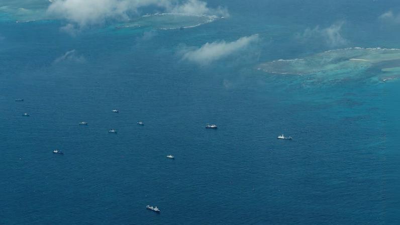 Philippine Coast Guard flyby over the South China Sea