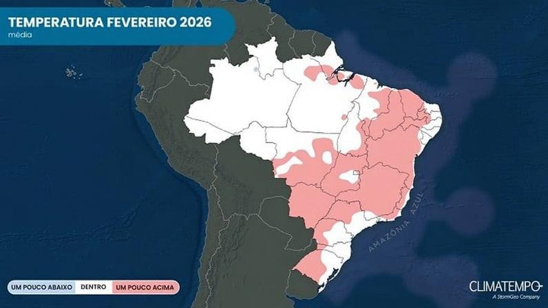 Previsão do clima no Brasil para fevereiro de 2026 é apresentada