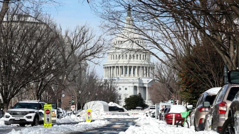 Snow covers a street near the U.S. Capitol building, two days after a winter storm swept across a large swath of the United States, in Washington, D.C., U.S., January 27, 2026. REUTERS/Kylie Cooper
