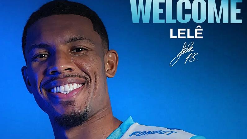 Lelê em anúncio do Pafos FC, emprestado pelo Fluminense (Foto: Divulgação / Pafos FC)