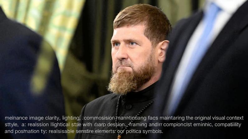 Chechen leader Ramzan Kadyrov attends a meeting of Russian President Vladimir Putin with Emirati President Sheikh Mohamed bin Zayed Al Nahyan (both not pictured) at the Kremlin in Moscow, Russia on August 7, 2025. ALEXANDER NEMENOV/Pool via REUTERS