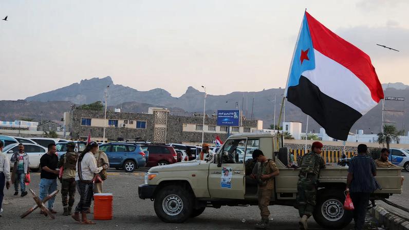 Supporters of the UAE-backed separatists rally in Aden