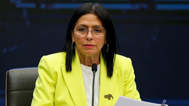 Venezuela's Vice-President and Oil Minister Delcy Rodriguez addresses the media in Caracas, Venezuela, March 10, 2025. REUTERS/Leonardo Fernandez Viloria/File Photo