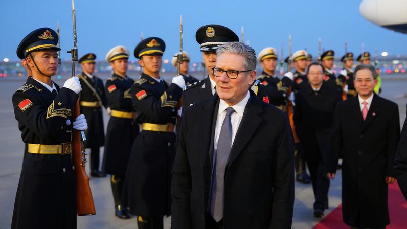 British Prime Minister Keir Starmer arrives in Beijing, China, January 28, 2026. Carl Court/Pool via REUTERS