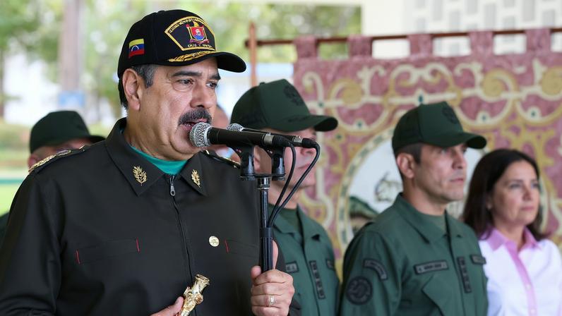 Venezuela’s President Nicolas Maduro attends a year-end salutation to military forces in La Guaira