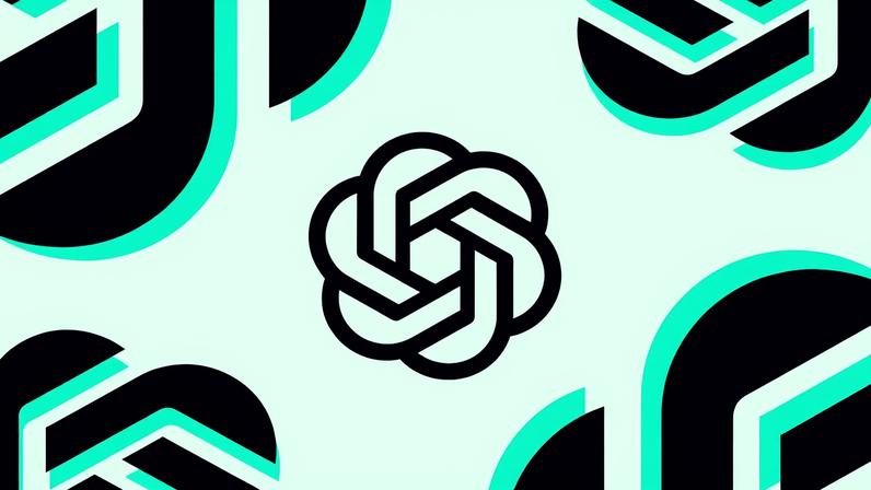 ChatGPT logo in mint green and black colors.