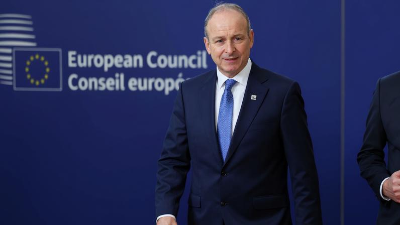 Ireland Prime Minister Micheal Martin arrives at a European Union leaders' summit in Brussels, Belgium, December 18, 2025. REUTERS/Yves Herman