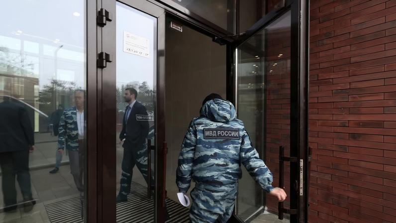 The site of the assassination attempt on Russian Lieutenant General Vladimir Alexeyev in Moscow
