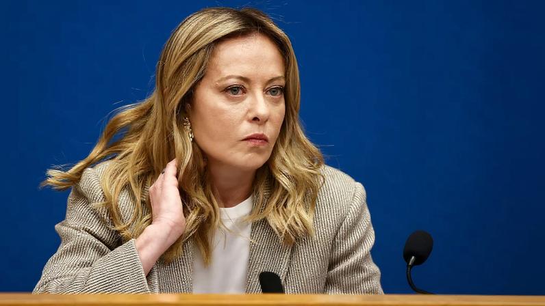 Italy's Prime Minister Giorgia Meloni attends her end-of-year press conference in Rome
