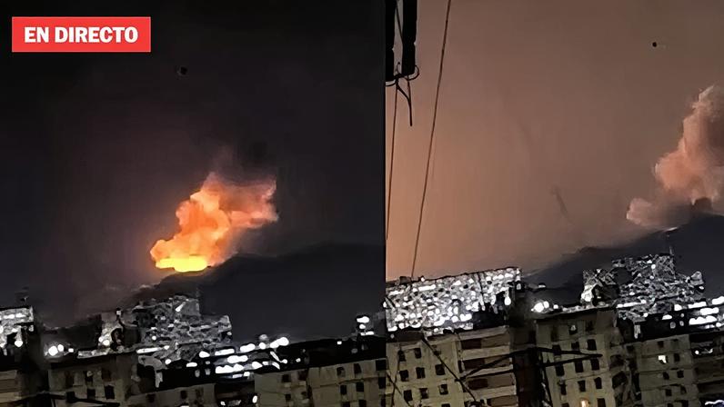 Una imagen de Venezuela TV en la que se distingue una explosión en Caracas
