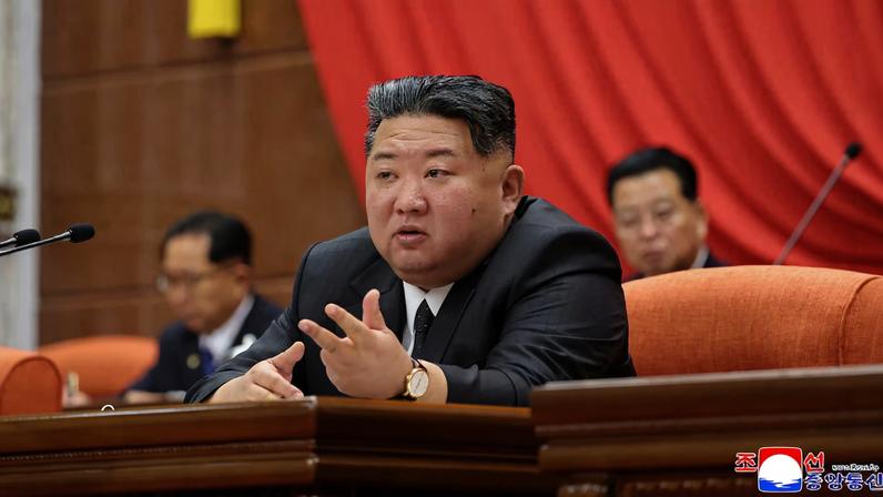 North Korean leader Kim Jong Un presides over the 13th plenary meeting of the Eighth Central Committee of the ruling Workers' Party of Korea, in Pyongyang, North Korea, in this picture released by North Korea's official Korean Central News Agency, December 12, 2025. KCNA via REUTERS/ File Photo