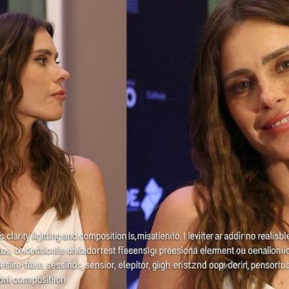 Carolina Dieckmann usa vestido com costas à mostra e salto prata no lançamento