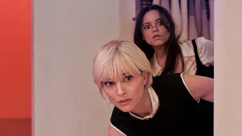 Natalie Portman and Jenna Ortega in The Gallerist