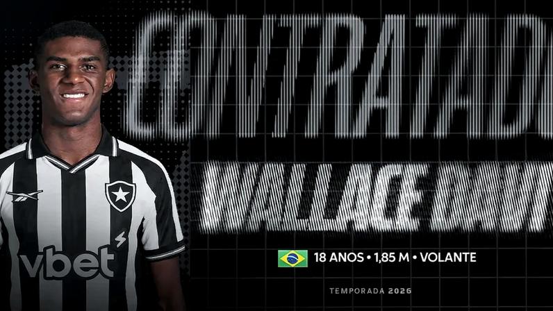 Botafogo anunciou a contratação de Wallace Davi (Foto: Divulgação/Botafogo)