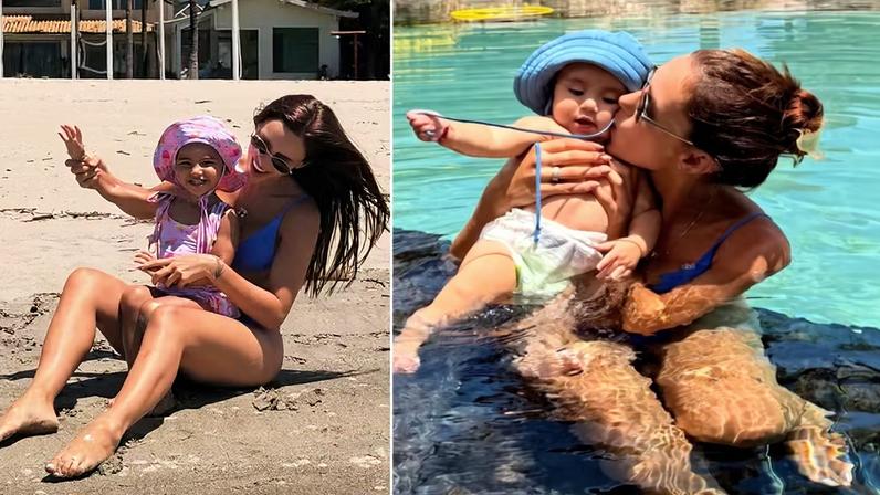 Bruna Biancardi com as filhas, Mavie e Mel — Foto: Reprodução/Instagram