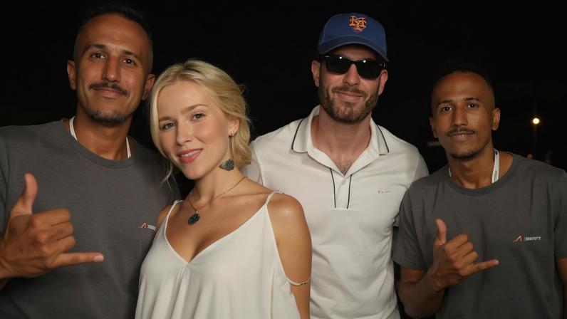 Karoline Lima e Léo Pereira com Luan Henrique, sósia e Eder Militão — Foto: Reprodução/Instagram