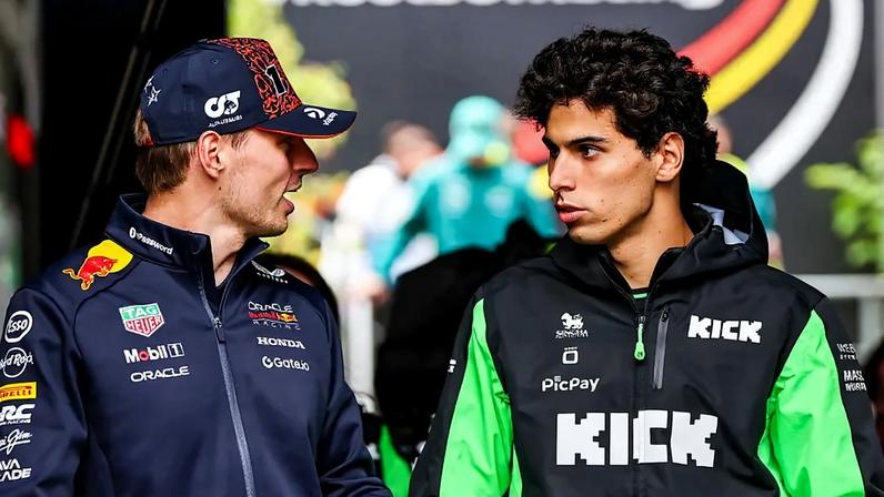 Gabriel Bortoleto e Max Verstappen na F1 (Foto: Getty Images/ AFP)