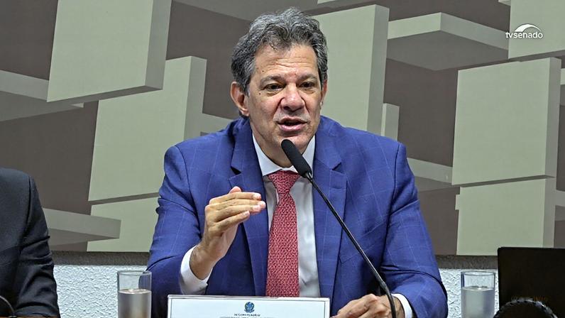 Haddad participa de audiência sobre projeto que amplia isenção do IR. — Foto: Reprodução/ TV Globo