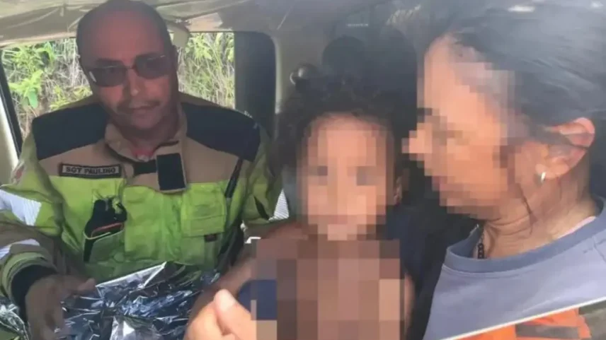 Alice Maciel Lacerda Lisboa, de 4 anos, que havia desaparecido na última quinta-feira foi encontrada com vida neste sábado. Foto: CBMG/Divulgação