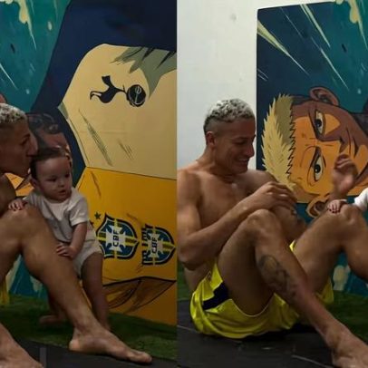 Amanda Araújo mostra Richarlison treinando com o filho e cita seus dois amores