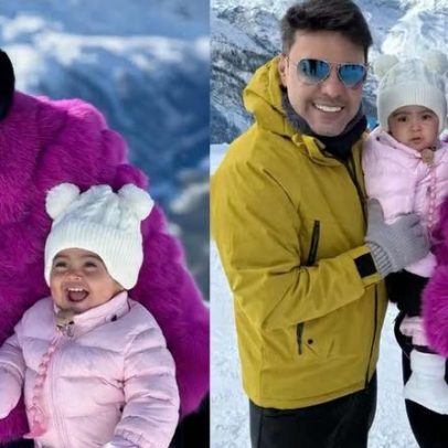 Graciele Lacerda mostra baú de fotos na Suíça com Zezé Di Camargo e Clara