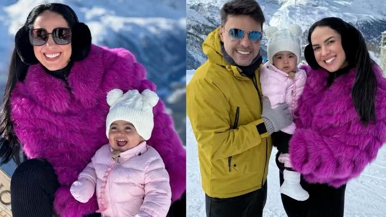 Graciele Lacerda posa com a família na Suíça — Foto: Reprodução/Instagram