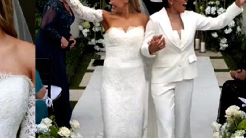Cerimônia íntima ao ar livre e looks sofisticados: o casamento de Marta Silva com a ex-jogadora Carrie Lawrence na Flórida