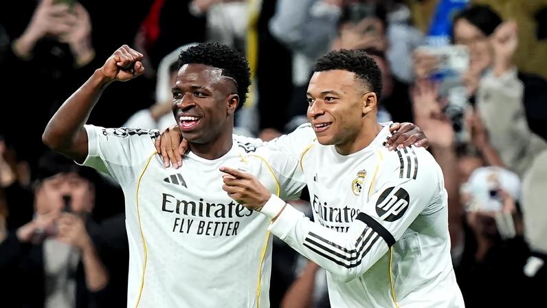 Vinicius Junior comandou goleada do Real Madrid sobre o Monaco na Champions League — Foto: Getty Images